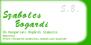 szabolcs bogardi business card